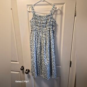 J Crew Crewcuts, Girls Blue Floral, Summer Dress Size XL (12-14), Never Worn